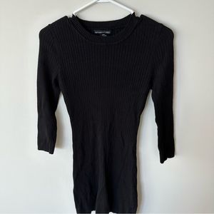 Revamped black knit sweater dress